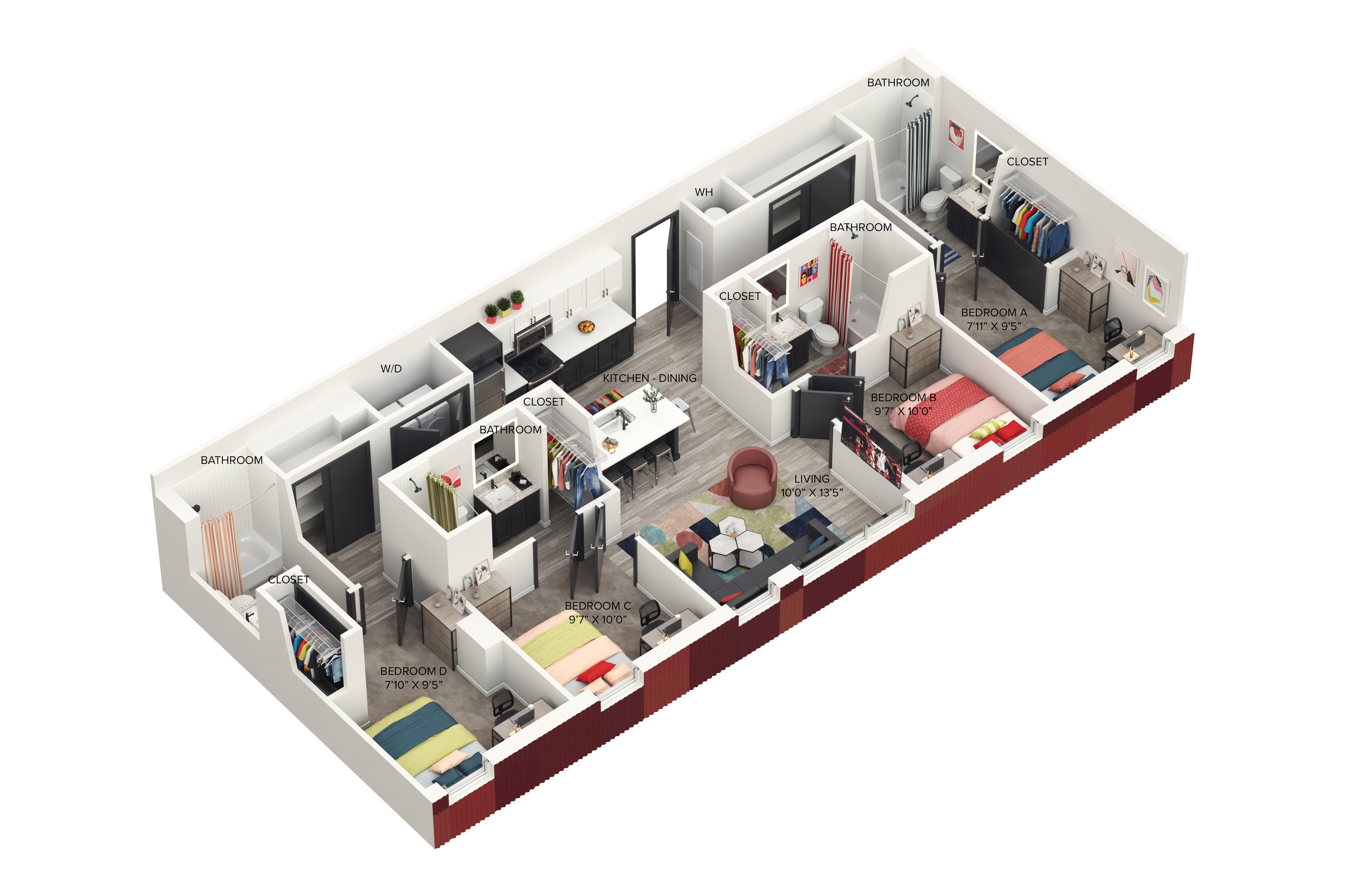 4BR/4BA – The Four C floor plan