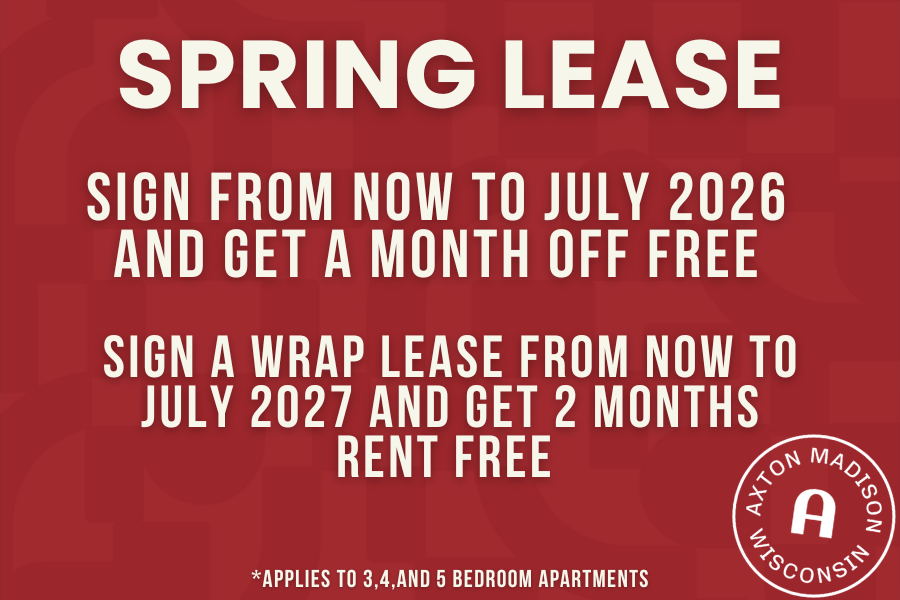 Spring leasing special for 3, 4, and 5 bedroom apartments at Axton
